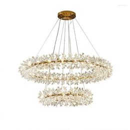 Chandeliers 2023 Crystal Flower Ceiling Chandelier Led Luxury Indoor Lighting Home Decoration For Living Room Bedroom Restaurant G4 Bulb