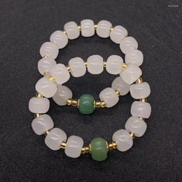 Strand Exquisite Natural Jade White Bracelet Fashion Stone Gem Beads Temperament Jewellery Accessories Gift