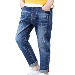 Jeans Spring Boys Jeans for Kids Pants Fashion Children Clothing Formal Hole Denim Pants Kids Trousers Boys Blue Pants 230406