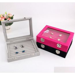 Jewelry Boxes Display Casket / Storage Organizer Earrings Ring Box Case For Jewlery Gift T190629 Drop Delivery Packaging Dhc5H