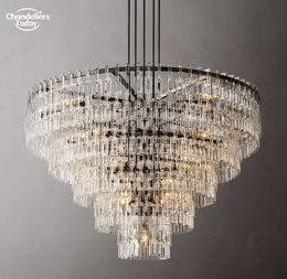 Marignan Round Chandeliers Retro Crystal Pendant Lights Fixture for Living Room Bedroom Farmhouse Hanging Lamps Lustre