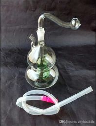 Double-decked gourd cigarette pot Bongs Oil Burner Pipes Water Pipes Glass Pipe Oil Rigs Smoking