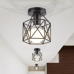 Ceiling Lights Modern Nordic Black Wrought Iron E27 Led For Kitchen Living Room Bedroom Study Balcony Restaurant Cafe El