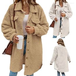 Women's Trench Coats Winter Clothes 2023 Fuzzy Fleece Lapel Open Front Long Cardigan Coat Faux Furs Warm Outwear Jackets Gift
