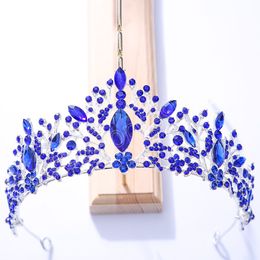 Luxury Elegant Korean Rhinestone Tiara Crown For Wedding Party Bridal Bride Crystal Crown Hair Accessories Jewellery