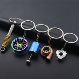 Car Pasrts Turbo Shock Absorber Gear Brake Disc Wheel hub metal Engine Keychain