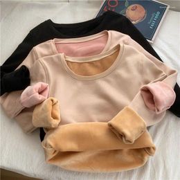 Women's T Shirts Plush Thick Thermal Underwear Bottoming Shirt For Women Winter