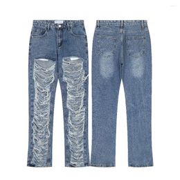 Women's Jeans Ripped Holes Distressed Winter Grunge Clothes Denim Goth Pants Trousers Frayed Aesthetic Clothing Streetwear 2023