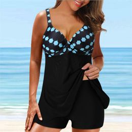 Women's Swimwear 2023 Sexy Dot Print Bikinis Set Women Tankini Split Swimsuit Female Swimming Suit Bathing Swimdress