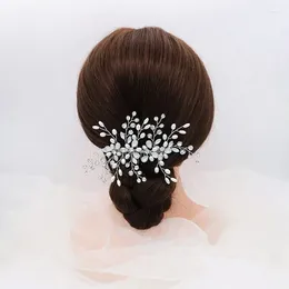 Hair Clips Floralbride Handmade Alloy Crystal Rhinestone Pearls Flower Leaf Bridal Comb Weding Accessories Women Jewelry