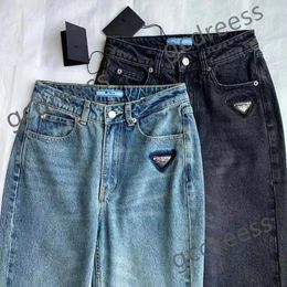 2023 Kvinnors plus storlek byxor heta säljer designer mode kvinnors casual byxor tvättade jeans män gata stil jeans blå svart jeans