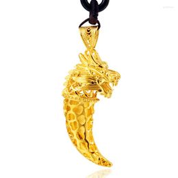 Pendant Necklaces 2023 Aeeival Vietnam Alluvial Gold Wolf Tooth Necklace Ambition Mens Jewelry