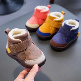 Sneakers Toddler Baby Boots New 2024 Winter Warm Snow Boots Boys Girls Plush Soft Bottom Infant Shoes Baby Outdoor Sneakers Kids ShoesL231106