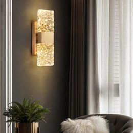 Wall Lamp Modern Minimalist Luxurious Crystal Stainless Steel TV Bedside Hallway