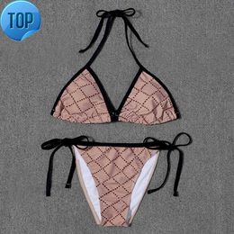 Designer Bikinis Womens Two-Piece Bikini with Letter Swimsuits Crystal Summer Swimwear Beach Luxury Bathing Suits Three-point SwimsuitF