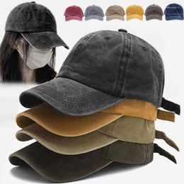 Ball Caps Men's Baseball Cap Washed Distressed Cotton Outdoor Sun Hat Unisex Vintage Casual Adjustable Snapback Hip Hop Gift