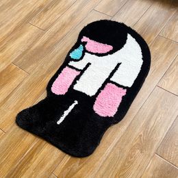 Carpet LAKEA Tufting Sadness Man Rug Doormat Floor Anti Slip Pad Bathroom Soft Plushy Bedroom Bedside Funny Home Room Decor 230406