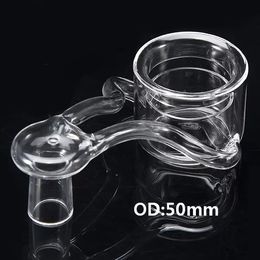 Thermal Banger OD: 50mm Domeless 100% Quartz Nail XXXL Big Bowl 10mm 18mm 14mm Male Female Joint 3D Double Tube Dab Rig 575