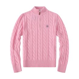 Designer Men's Pink Brand Sweater Round Neck Long Sleeve Men's High Quality Designer Letter Printing Autumn and Winter Clothing Slim Fit Pullover Men's Street Top M-2XL