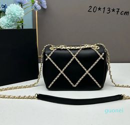 Handbag women Flap Bag Lambskin Gold-Tone Metal Chain Crossbody Bags retro trendy Quilted Leather totes