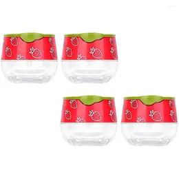 Storage Bottles 4 Pcs Lip Gloss Jar Strawberry Mini Jars Lids Filling Small Containers Abs Travel