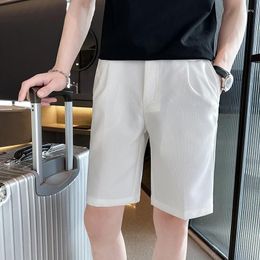Men's Shorts 2023 Summer Waist Tightness Is Adjustable Suit Mens Mid-waist Male Formal Business Casual Knee Length