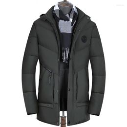 Men's Down Rlyaeiz Winter Jackets Men 2023 Clothing Casual Thicken Mid-long Hooded Jacket Windproof Overcoat 4XL