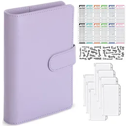 Budget Binder Notebook Cash Envelopes System Set Pockets PU Leather Money Saving Bill Organiser Accessories