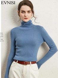 Women's Sweaters EVNISI Women Wool Turtleneck Cashmere Sweater Long Sleeve Basic Knitted Soft Autumn Winter Casual Pullover Jumper