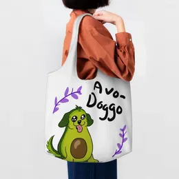 Shopping Bags Avo Doggo Grocery Tote Women Funny Fruit Vegan Canvas Shopper Shoulder Big Capacity Pography Handbags