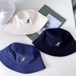 Stingy Brim Hats Fashion Kangaroo Embroidery High Quality Workmanship Ladies Basin Hat Men Fisherman Hat 8 Colours Couple Outdoor Casual Style 220514