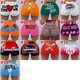 Wholesale Plus Size 3xl Womens Designer Clothing Leggings Shorts Fashion Sexy Outfits Medium Waist Cartoon Letter Printed Sports Short Yoga Pants