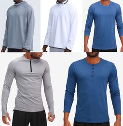 mens outfit hoodies t shirts yoga hoody tshirt lulu Sports Raising Hips Wear Elastic Fitness Tights lululemens Slim and slim fashion all-match wicking