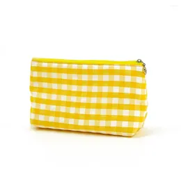 Cosmetic Bags Bag Fashion Zipper Toiletry Skincare Stash Pouches Classic Plaid Handbag Supplies Gifts Travel Daily Use Pink