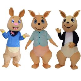 Professional Kangaroo Cartoon Doll Costume Adult Activity Performance Props Plush Kangaroo Mascot Costume Christmas Halloween Set