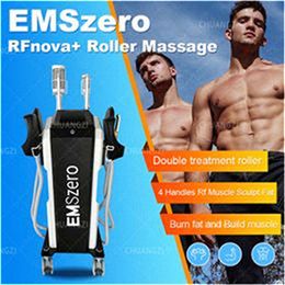 EMSZERO Roller Massage Tool 7-in-1 Fat Reducer 14 Tesla 4 Handle 2 Roller EMS RF Slimming Machine and Roller CE Certificate