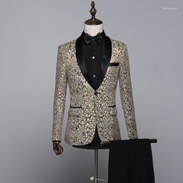Men's Suits Pattern Clothes Men Designs Masculino Homme Terno Stage Costumes For Singers Jacket Groom Blazer Star Style Dress