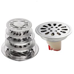 Drains Round Floor Drain 304 Stainless Steel Deodorant Shower Drainer Silver Brushed Strainer Cover For Bathroom Washing Machine 230406