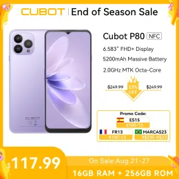 Cubot 2023 New Global Version Smartphone P80, Android 13 Phone, 8GB RAM, 256GB ROM, NFC, 6.583" Large Screen, 48MP Camera, GPS