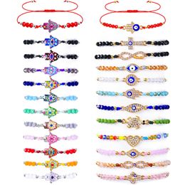 Chain Evil Eye Bracelets Protection Bracelet Mexican Mal De Ojo Jewelry Hamsa Anklet Gold For Women Girls Boys Drop Delivery Amc84