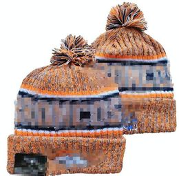 Men Knitted Cuffed Pom Denvers Beanies DEN Bobble Hats Sport Knit Hat Striped Sideline Wool Warm BasEball Beanies Cap For Women A9