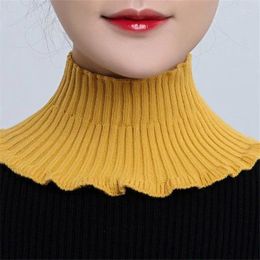 Scarves Knitted Wool False Collar Neck Scarf Solid Color Collars Woolen Ornaments Fashion Women Elastic Fake