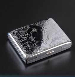 2023 Smoking Pipes Engraved flower cigarette case 20 portable anti-pressure metal cigarette box cigarette holder c9251 smoking accessories