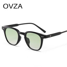 Sunglasses OVZA Rectangle Retro Sunglasses for Womens Classic Sun glasses for Men Coloured Lenses High Quality S1062 P230406