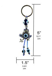 Keychains Lanyards L Luckboostium Frog Charm W/Blue Crystal Evil Eye Keychain Ring Sign For Protection Blessing Harmony And Nce Home B Amhmy