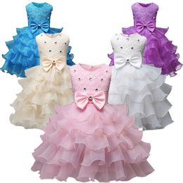 Girls Dresses Lace Flower Princess Dress 38 Years Birthday Baby Girl Clothes Wedding Evening Cake Smash Tulle Gown Kids for 230406