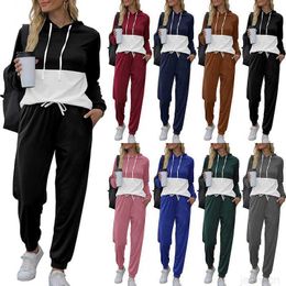 Tracksuits Designers Women Clothes tracksuits Autumn and winter new 2021 fashion loose leisure Colour matching Hoodie suit sports jogging suit