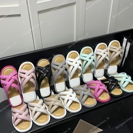 Designer Slippers Luxury Bread Slippers Thick Bottoms Soles Slide Women Sandals Slipper Cross Strap Sandal Loafers Printing Slides