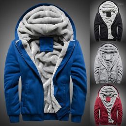 Men's Down Nice Mens Hoodie Winter Warm Fleece Zipper Sweater Jacket Outwear Coat Stylish Male Sports Coats #1727