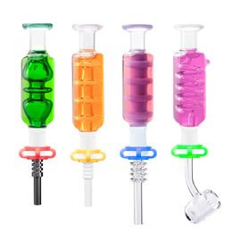 CSYC NC084 Smoking Pipes Cooling Oil Inside Fashion Core Glass Pipe 14mm Ceramic Quartz Nail Clip Colourful Dab Rig Pipes Smooth Airflow Clean Hit